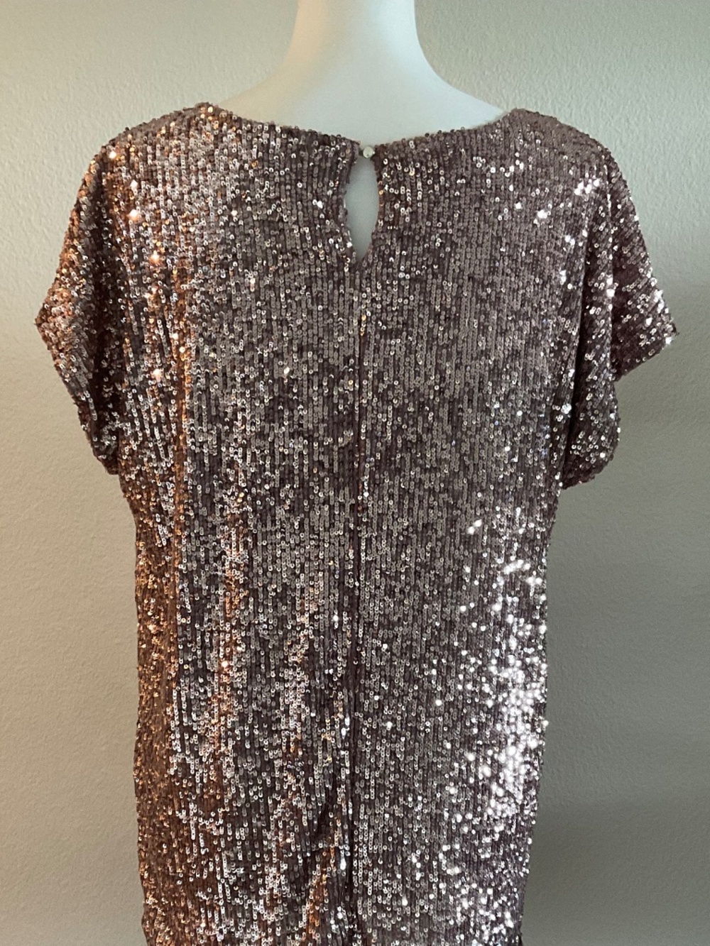 CABLE & GAUGE Dusty Rose Sequin Top Size Large New - Picture 3 of 7